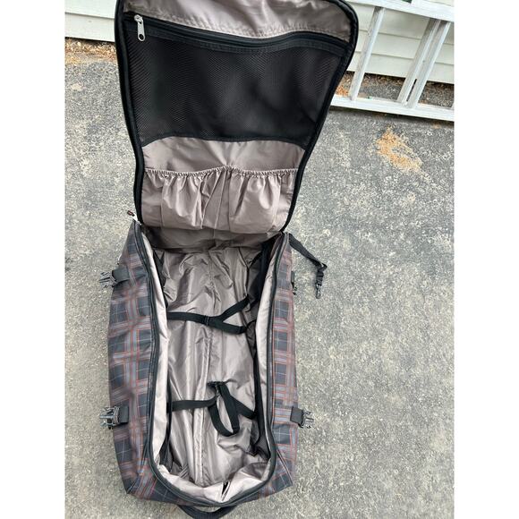 Athalon 29" Hybrid Half Luggage/Half Duffel plaid rolling suitcase traveling bag - Picture 7 of 14